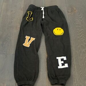 Kids Black Joggers with Patches